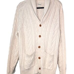 J. Crew Cream Cable Knit Cardigan